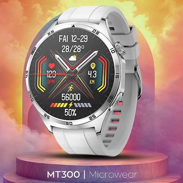 Smartwatch Microwear MT300 – Grey Silicone Smartwatch Microwear MT300 – Grey Silicone