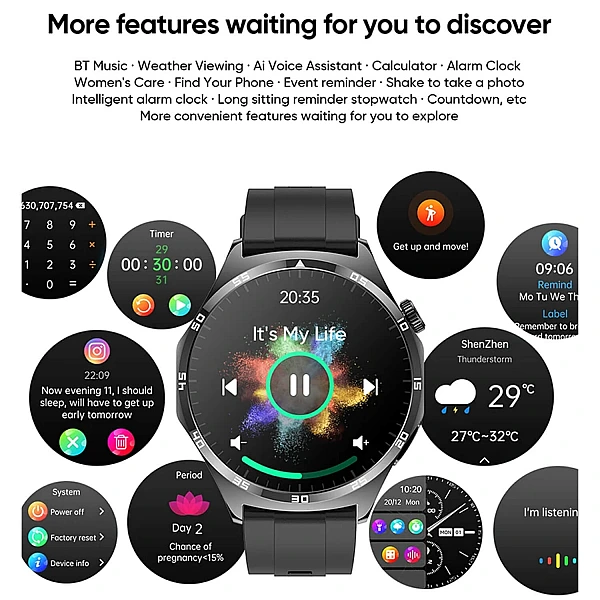 Smartwatch Microwear MT300 – Grey Silicone