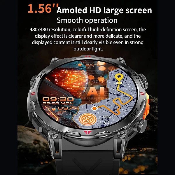 Smartwatch Microwear KC93 – Black Silicone Smartwatch Microwear KC93 – Black Silicone