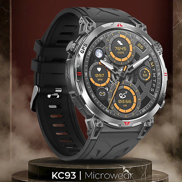 Smartwatch Microwear KC93 – Black Silicone Smartwatch Microwear KC93 – Black Silicone