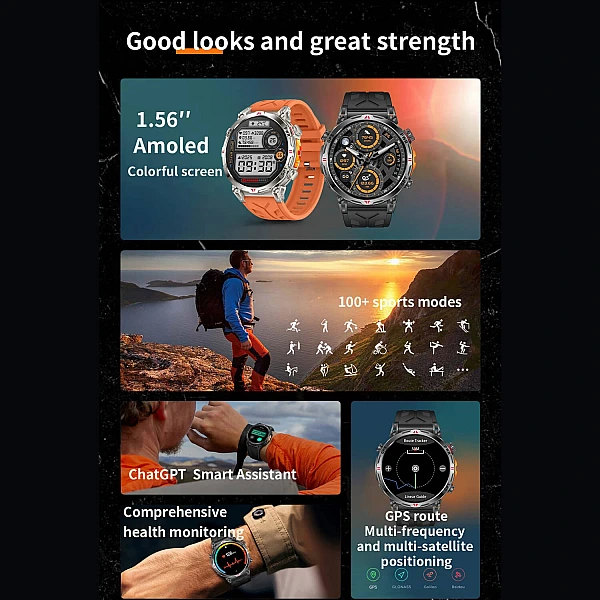 Smartwatch Microwear KC93 – Black Silicone Smartwatch Microwear KC93 – Black Silicone