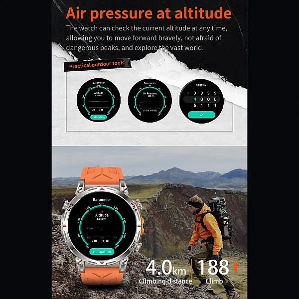 Smartwatch Microwear KC93 - Orange Silicone Smartwatch Microwear KC93 - Orange Silicone