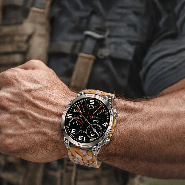 Smartwatch Microwear KC93 – Orange Camo Silicone