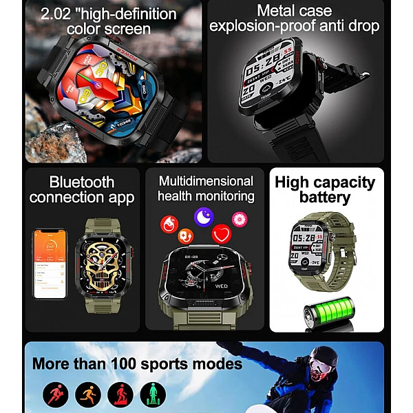 Smartwatch Microwear TK25 – Green Camo Smartwatch Microwear TK25 – Green Camo