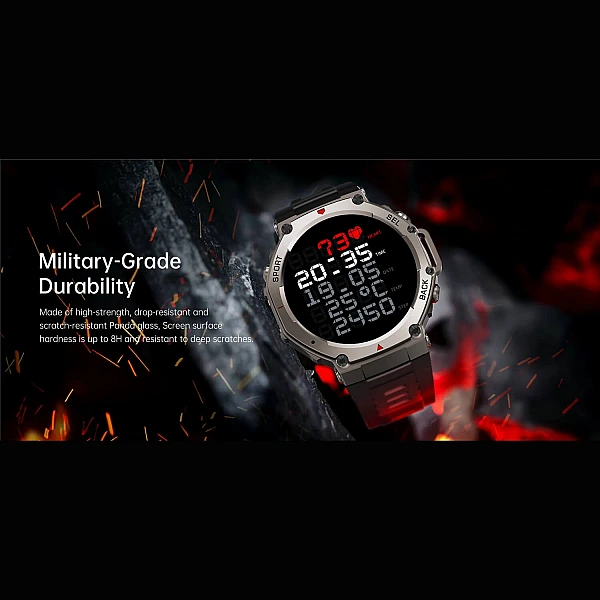 Smartwatch Microwear DM58 GPS – Black Silicone