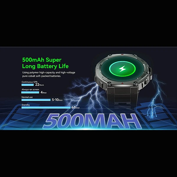 Smartwatch Microwear DM58 GPS – Black Silicone