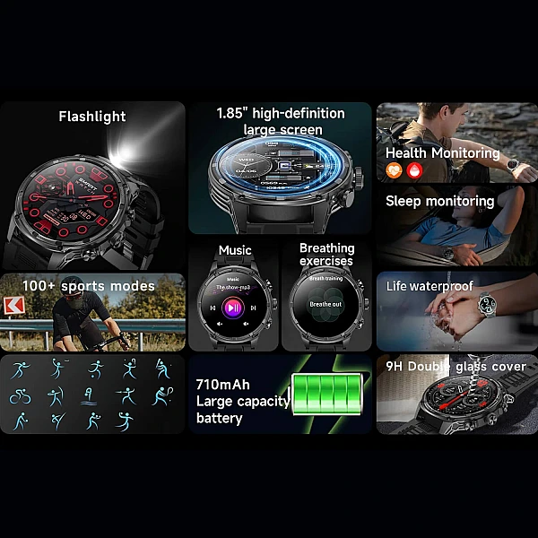 Smartwatch Microwear V99 – Black Steel