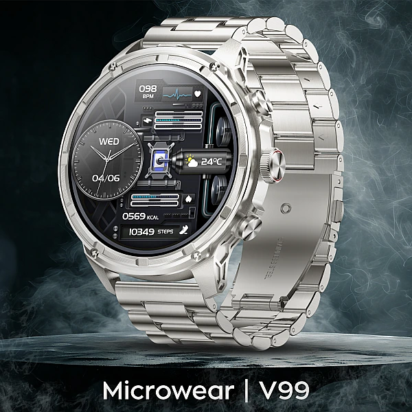 Smartwatch Microwear V99 – Silver Steel Smartwatch Microwear V99 – Silver Steel