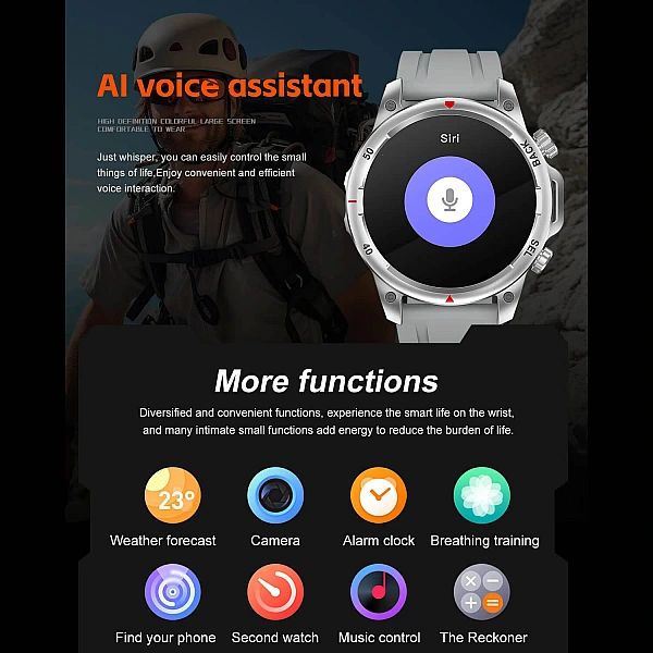 Smartwatch Microwear DK68 - Black Leather Smartwatch Microwear DK68 - Black Leather