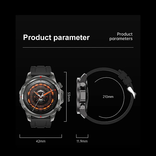 Smartwatch Microwear DK68 - Black Leather Smartwatch Microwear DK68 - Black Leather