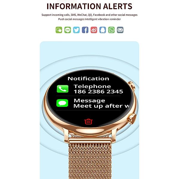 Smartwatch Microwear CY700 - Gold Steel Smartwatch Microwear CY700 - Gold Steel