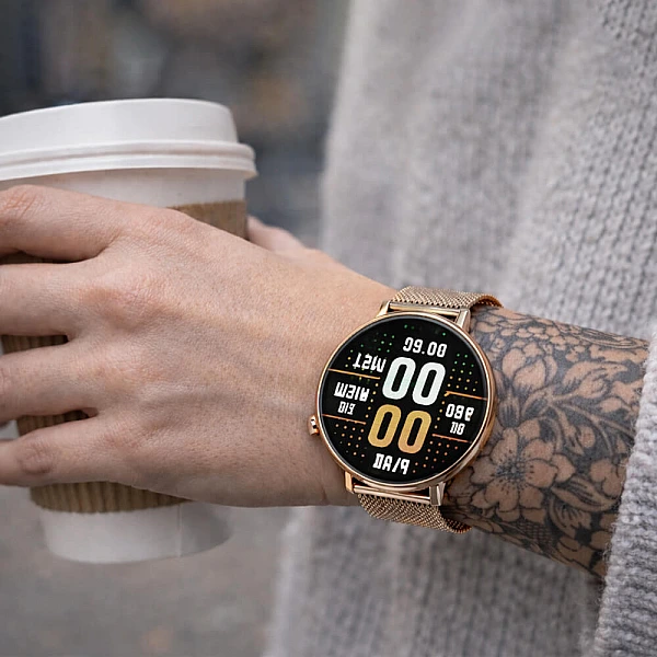 Smartwatch Microwear CY700 – Gold Steel Smartwatch Microwear CY700 – Gold Steel