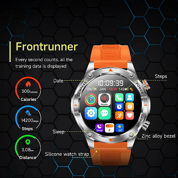 Smartwatch Microwear V65 - Black Silicone Smartwatch Microwear V65 - Black Silicone