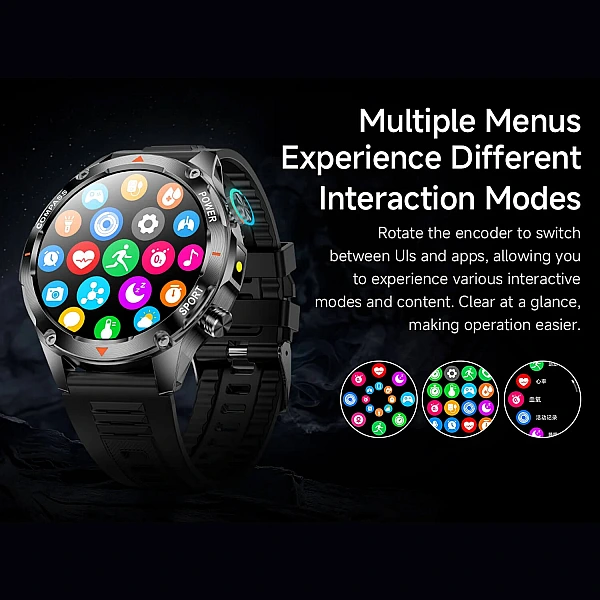 Smartwatch Microwear V65 - Black Silicone Smartwatch Microwear V65 - Black Silicone
