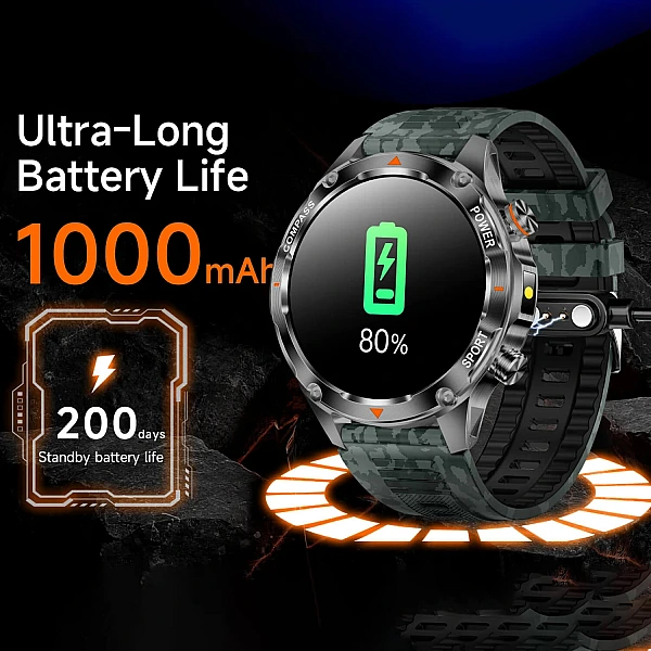 Smartwatch Microwear V65 - Orange Silicone Smartwatch Microwear V65 - Orange Silicone