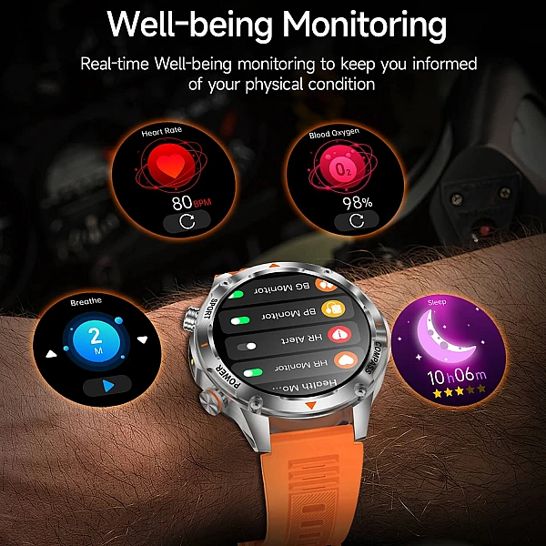 Smartwatch Microwear V65 - Orange Silicone Smartwatch Microwear V65 - Orange Silicone