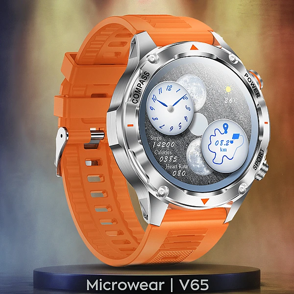 Smartwatch Microwear V65 - Orange Silicone Smartwatch Microwear V65 - Orange Silicone