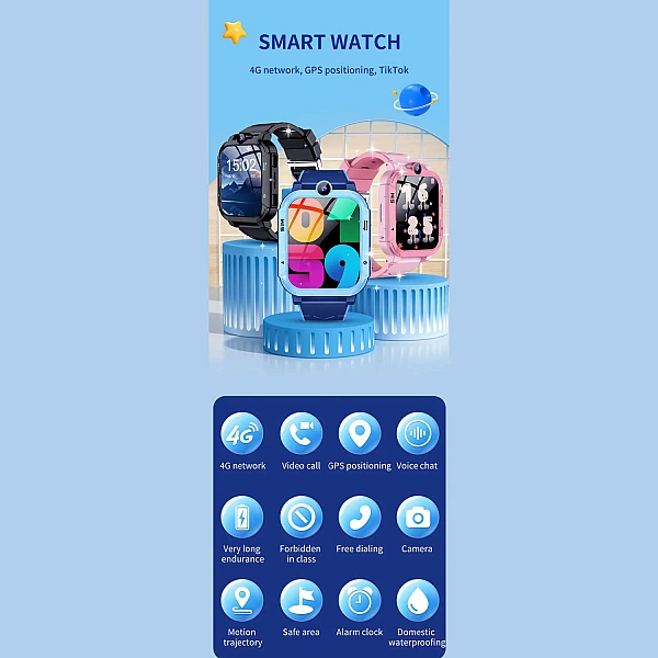 Smartwatch Microwear Y86 4G GPS WIFI Blue Silicone