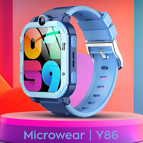 Smartwatch Microwear Y86 4G GPS WIFI Blue Silicone