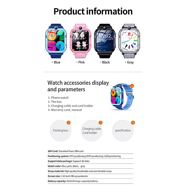 Smartwatch Microwear Y86 4G GPS WIFI Blue Silicone