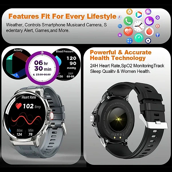 Smartwatch Microwear V69 - Black Silicone Smartwatch Microwear V69 - Black Silicone