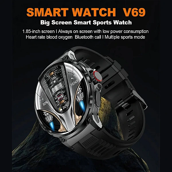 Smartwatch Microwear V69 - Black Silicone Smartwatch Microwear V69 - Black Silicone