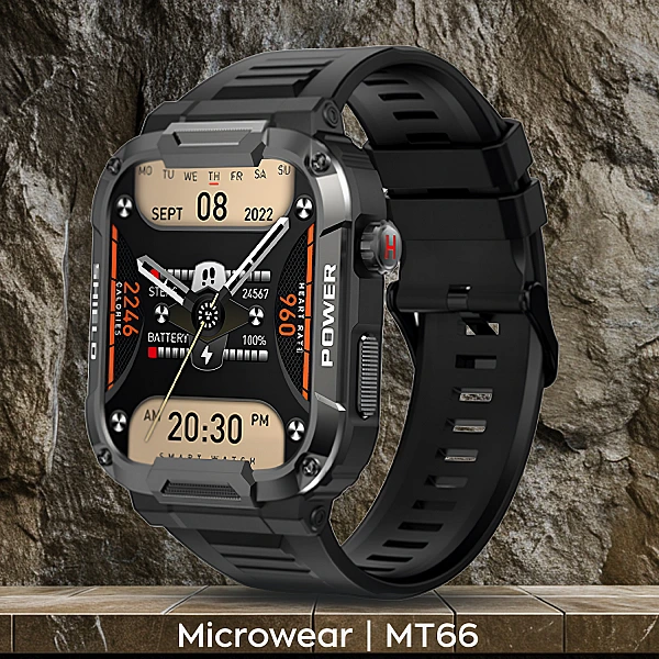 Smartwatch Microwear MK66 – Black Silicone Smartwatch Microwear MK66 – Black Silicone