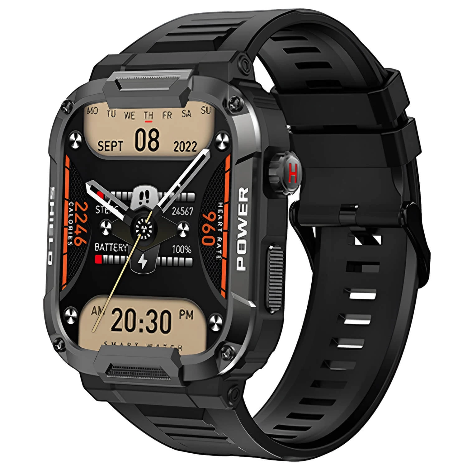 Smartwatch Microwear MK66 – Black Silicone Smartwatch Microwear MK66 – Black Silicone