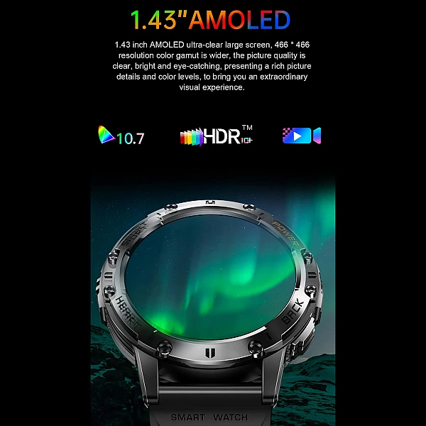 Smartwatch Microwear K65 – Black Silicone Smartwatch Microwear K65 – Black Silicone