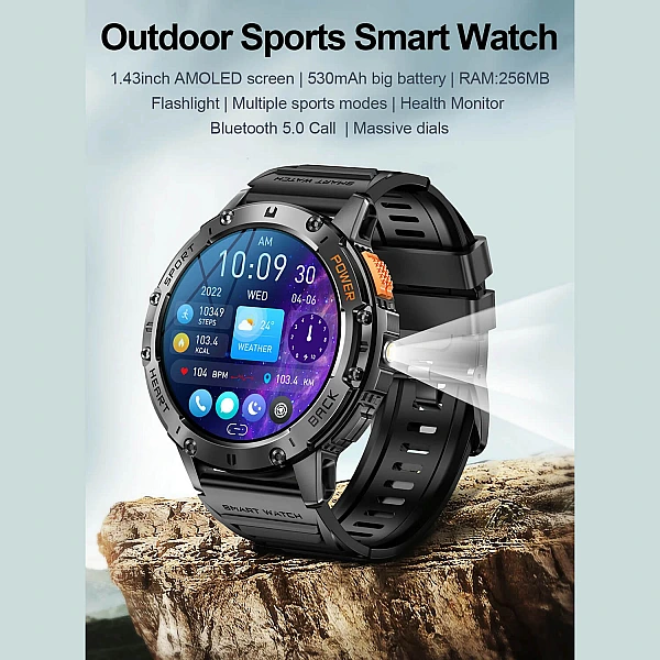 Smartwatch Microwear K65- Black Silicone