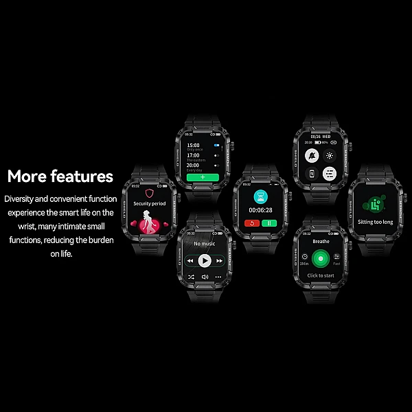 Smartwatch Sanvnet MK66 – Khaki Silicone