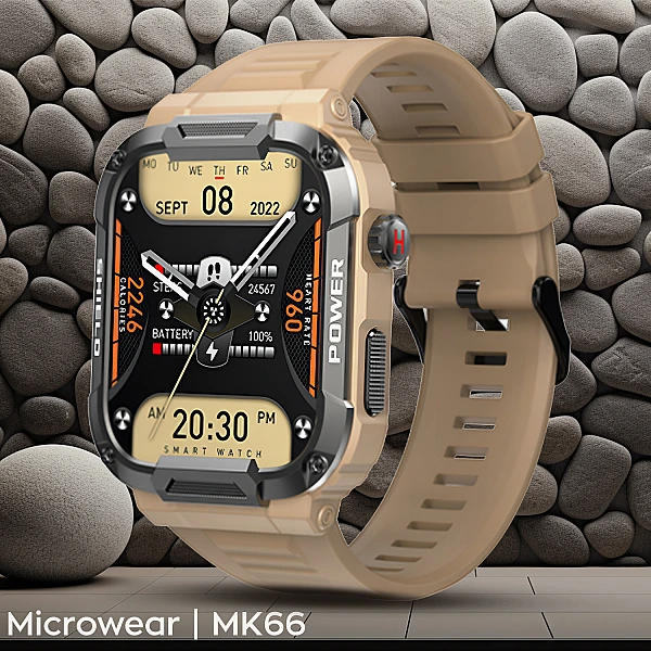Smartwatch Microwear MK66 – Khaki-Silicone Smartwatch Microwear MK66 – Khaki-Silicone
