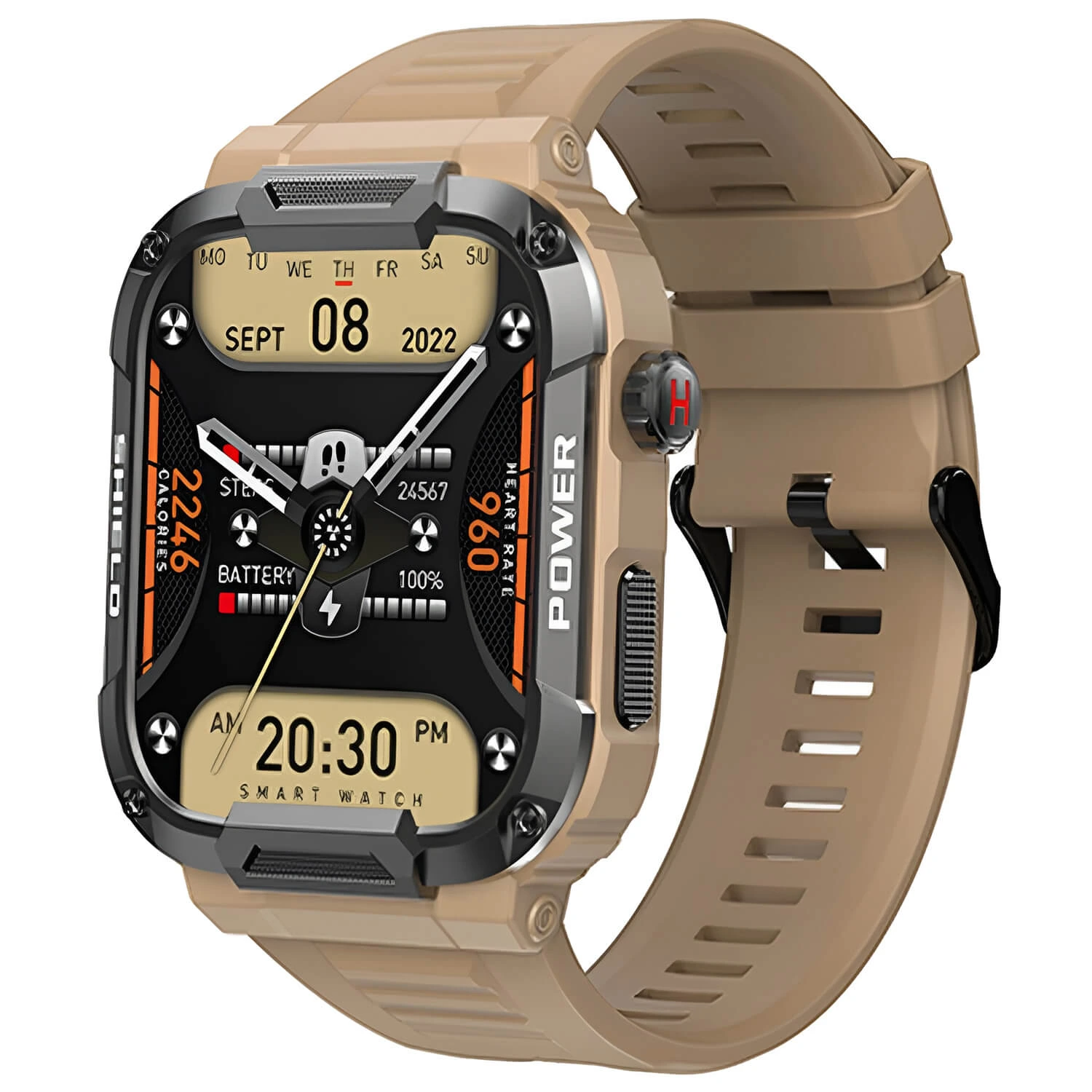 Smartwatch Sanvnet MK66 – Khaki Silicone