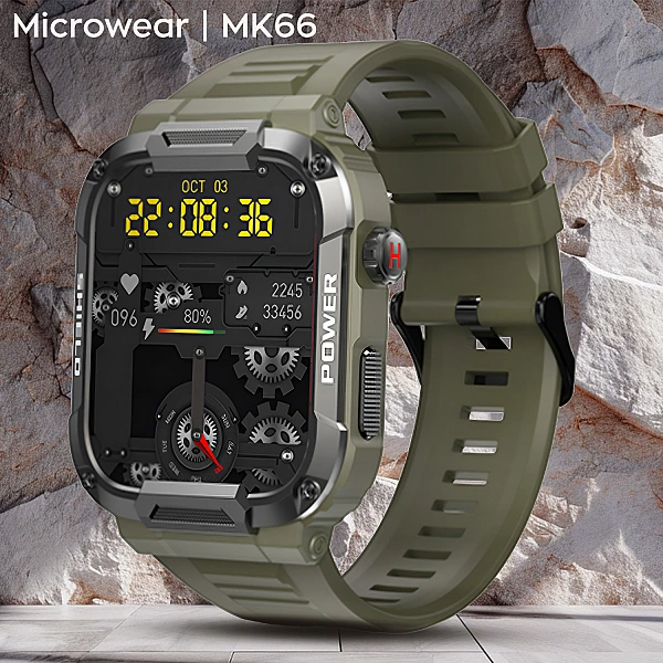 Smartwatch Microwear MK66 – Green Silicone