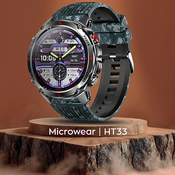Smartwatch Microwear HT33 – Blue Camo Silicone