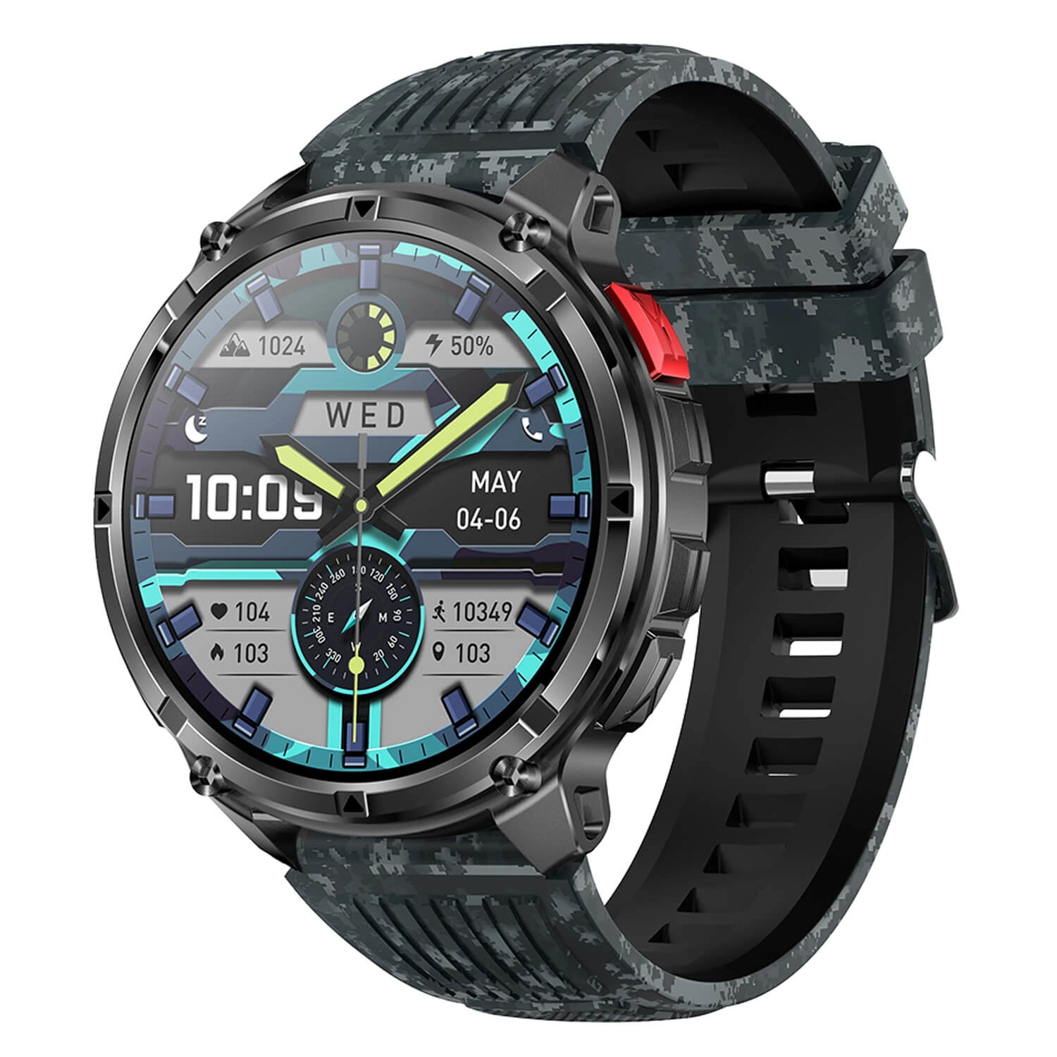 Smartwatch Microwear HT33 – Blue Camo Silicone