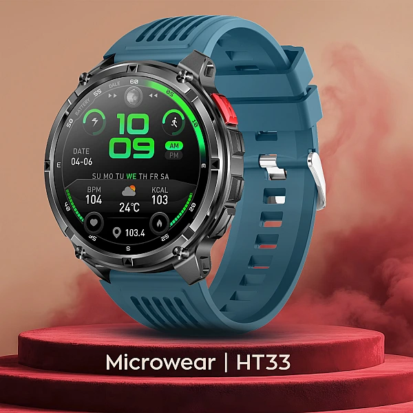Smartwatch Microwear HT33 – Blue Silicone