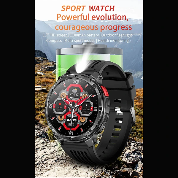 Smartwatch Microwear HT33 – Grey & Orange Silicone