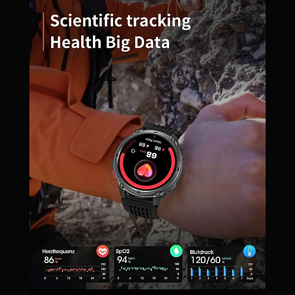 Smartwatch Microwear HT33 – Grey & Orange Silicone