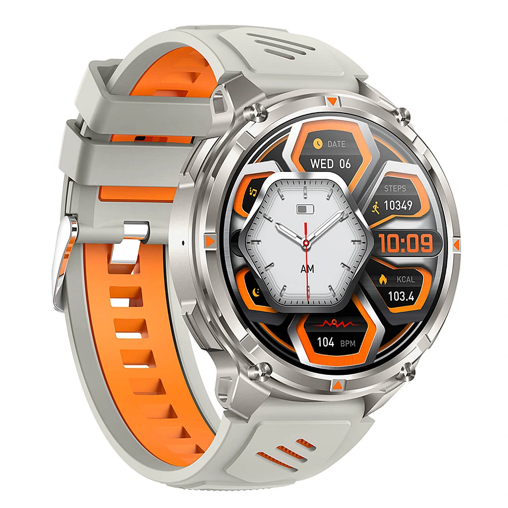 Smartwatch Microwear HT33 – Grey & Orange Silicone