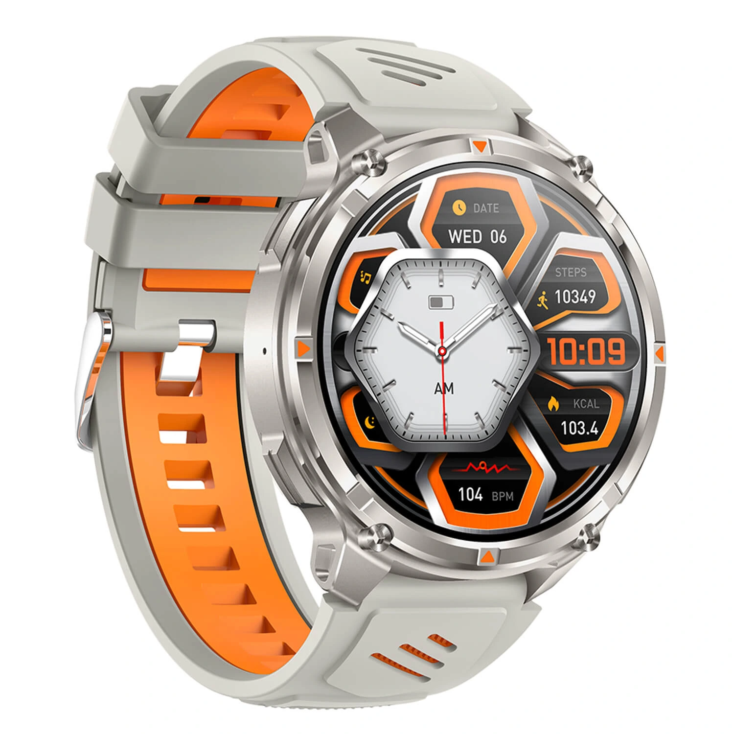 Smartwatch Microwear HT33- Grey & Orange Silicone