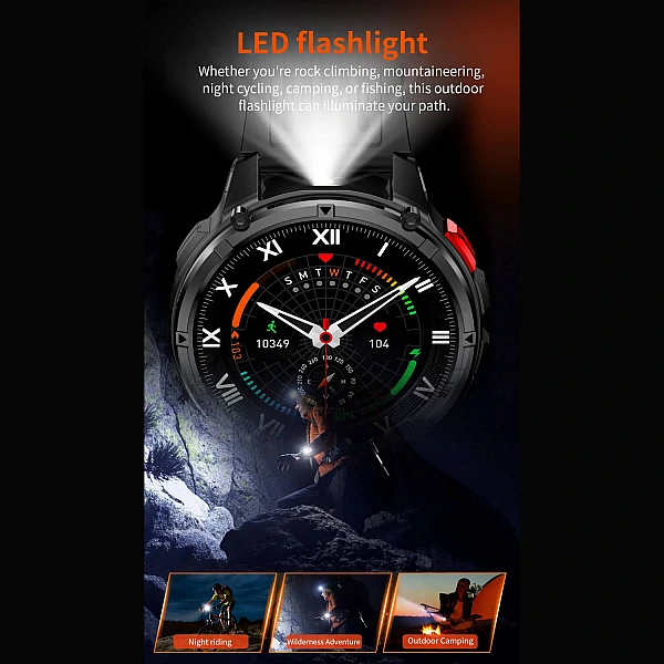 Smartwatch Microwear HT33- Black & Orange Silicone