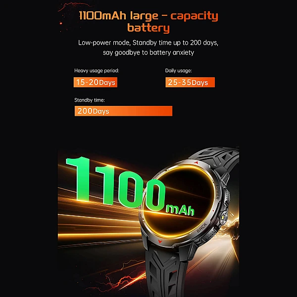 Smartwatch Microwear KT88 - Black Silicone Smartwatch Microwear KT88 - Black Silicone