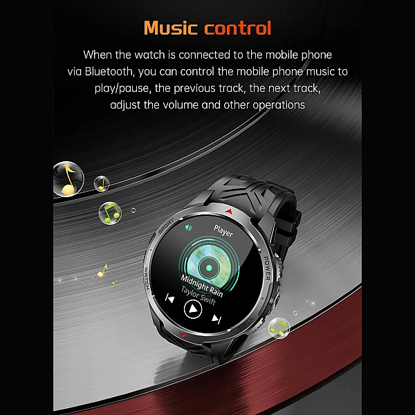 Smartwatch Microwear KT88 - Black Silicone Smartwatch Microwear KT88 - Black Silicone