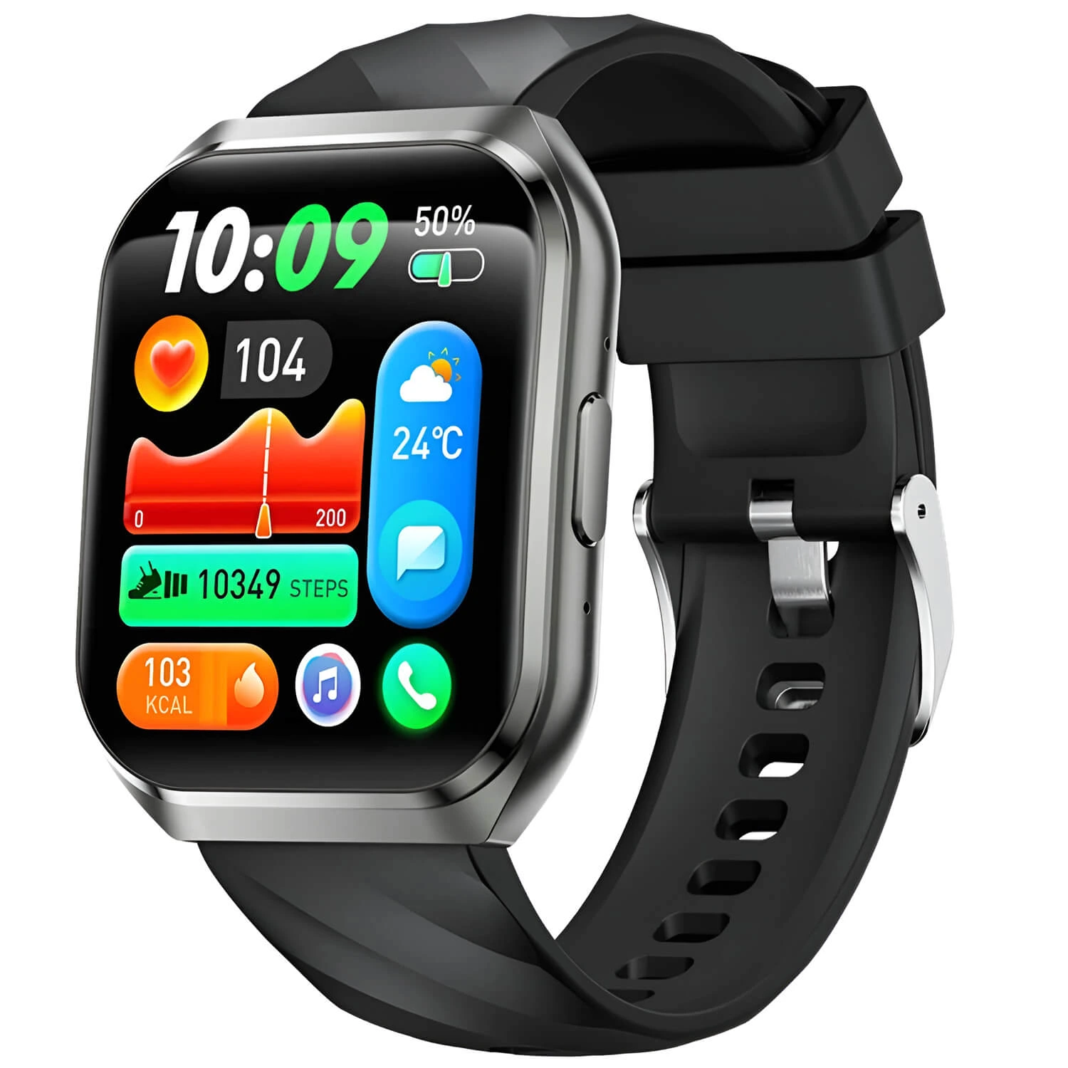 Smartwatch Microwear MT66 – Black Silicone Smartwatch Microwear MT66 – Black Silicone