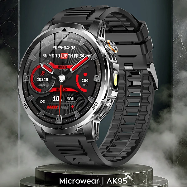 Smartwatch Microwear AK95 – Black Silicone