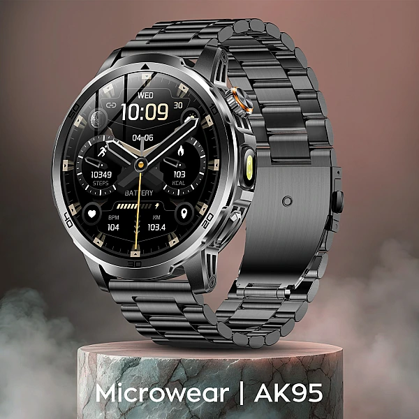Smartwatch Microwear AK95 - Black Steel Smartwatch Microwear AK95 - Black Steel