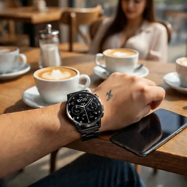 Smartwatch Microwear AK95 - Black Steel Smartwatch Microwear AK95 - Black Steel