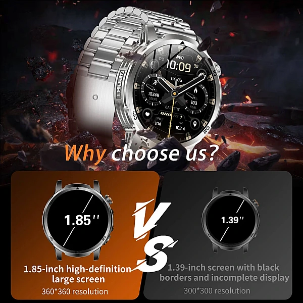 Smartwatch Microwear AK95 - Black Steel Smartwatch Microwear AK95 - Black Steel