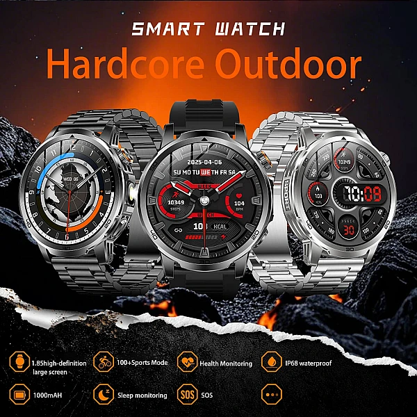 Smartwatch Microwear AK95 - Black Steel Smartwatch Microwear AK95 - Black Steel